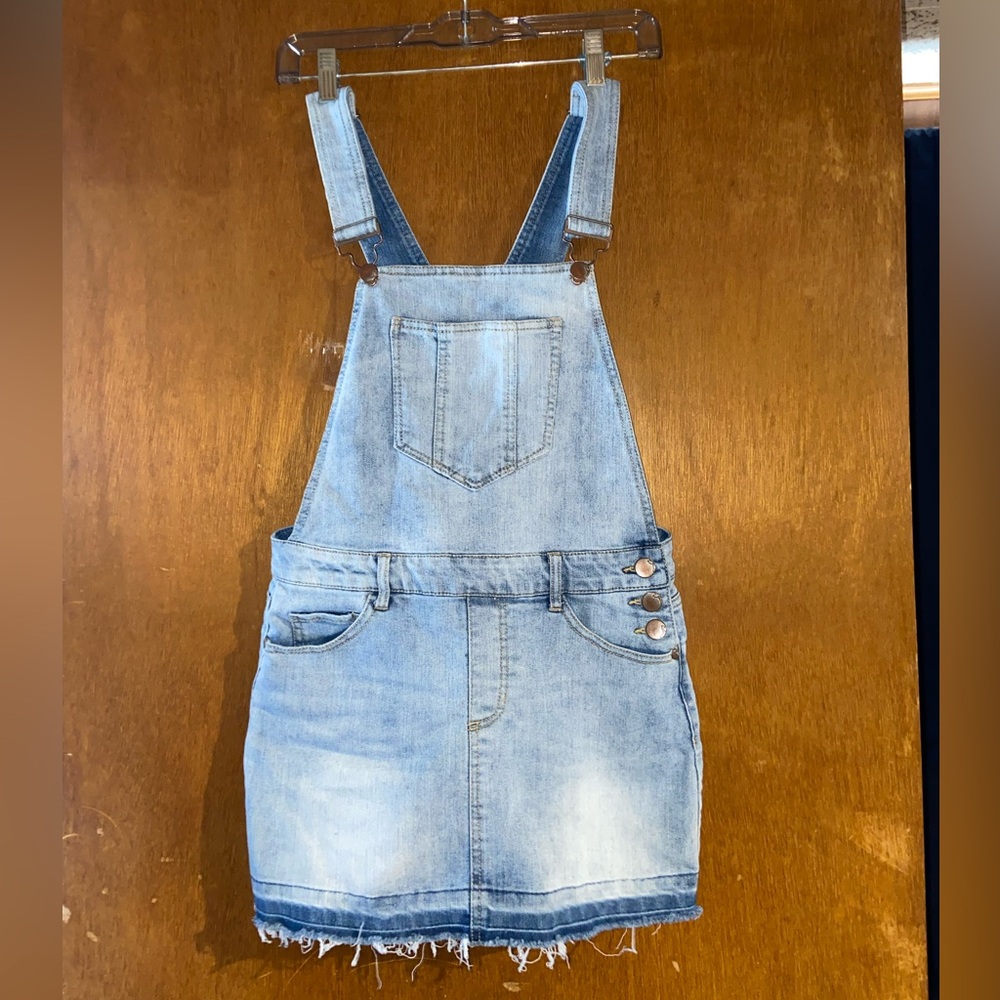 Dollhouse Blue Denim Overall Dress